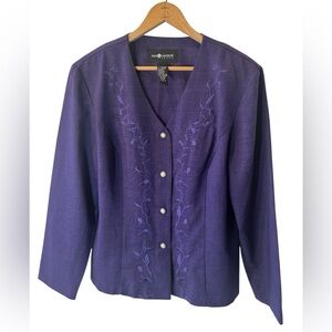 💜 Sag Harbor Dress - Embroidered Purple Blazer/Jacket